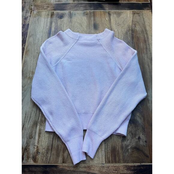 Free People Women's Purple Crew Neck Long Sleeves Cropped Sweater Size Large - Picture 1 of 3